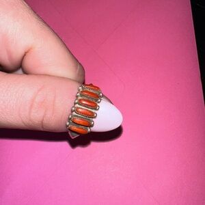 Elegant Orange Beaded Women's Ring